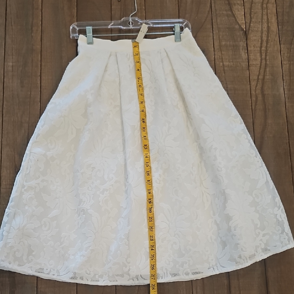 Ted Baker Cream A-line Midi Skirt Pleated Casual